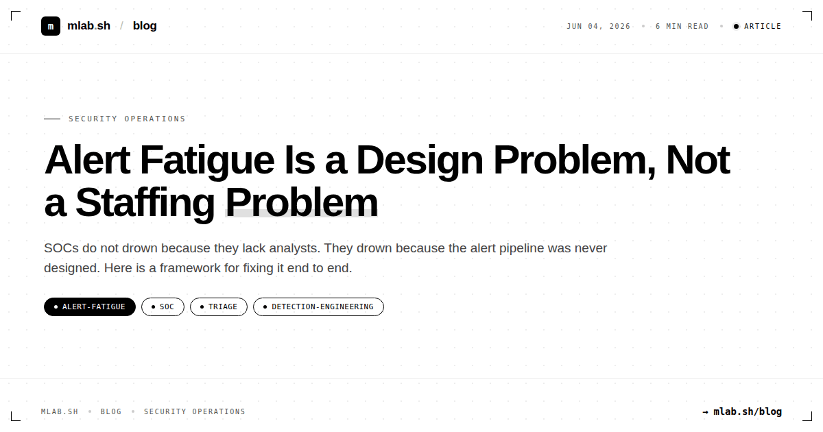 Alert Fatigue Is a Design Problem, Not a Staffing Problem