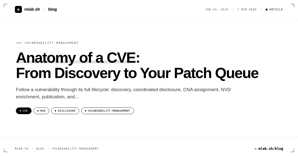 Anatomy of a CVE: From Discovery to Your Patch Queue
