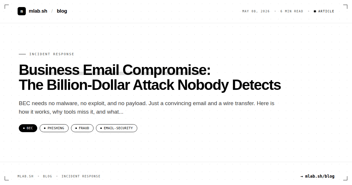 Business Email Compromise: The Billion-Dollar Attack Nobody Detects