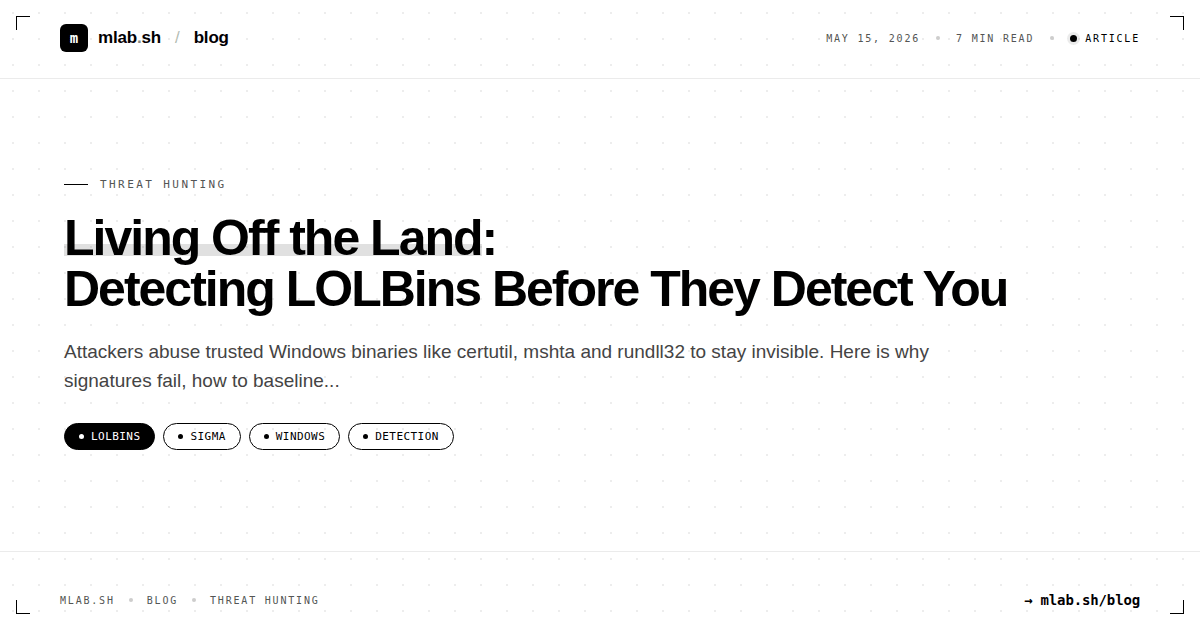 Living Off the Land: Detecting LOLBins Before They Detect You