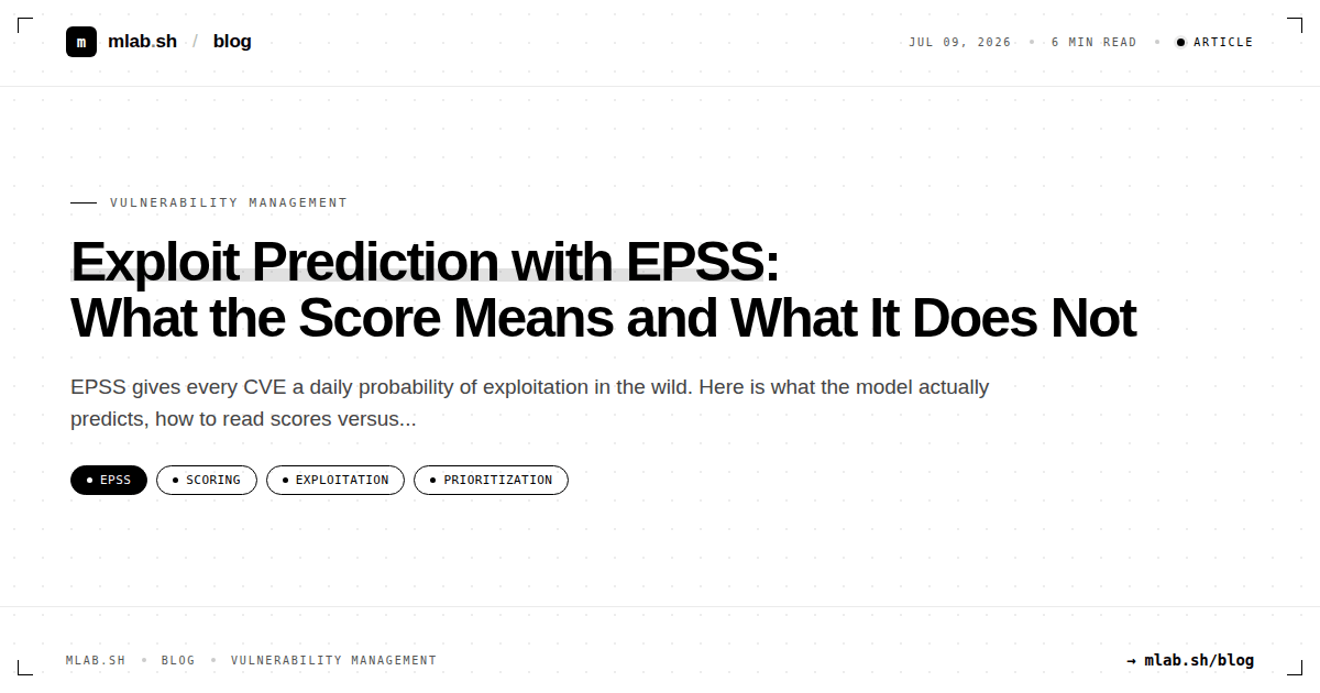 Exploit Prediction with EPSS: What the Score Means and What It Does Not