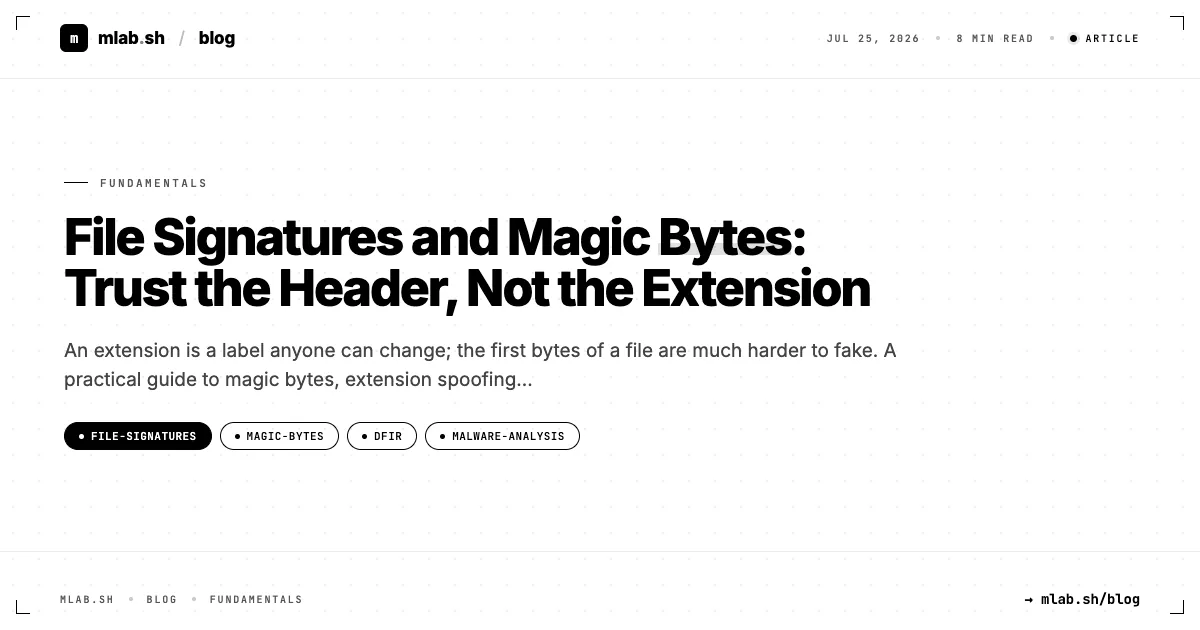 File Signatures and Magic Bytes: Trust the Header, Not the Extension