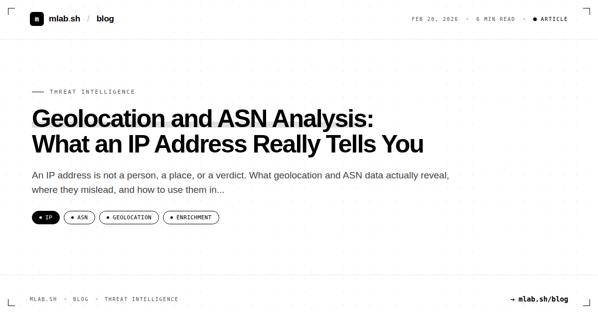 Geolocation and ASN Analysis: What an IP Address Really Tells You
