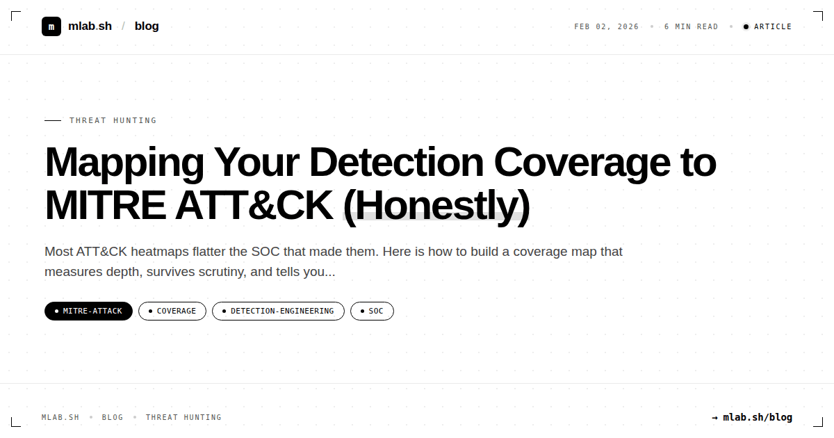 Mapping Your Detection Coverage to MITRE ATT&CK (Honestly)