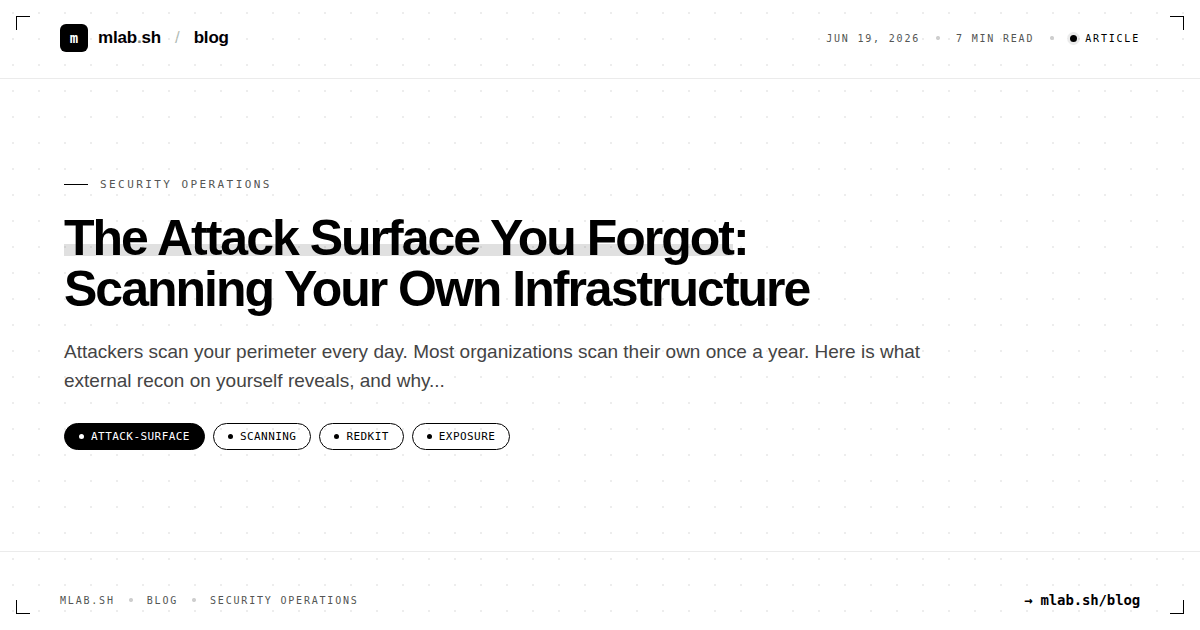 The Attack Surface You Forgot: Scanning Your Own Infrastructure