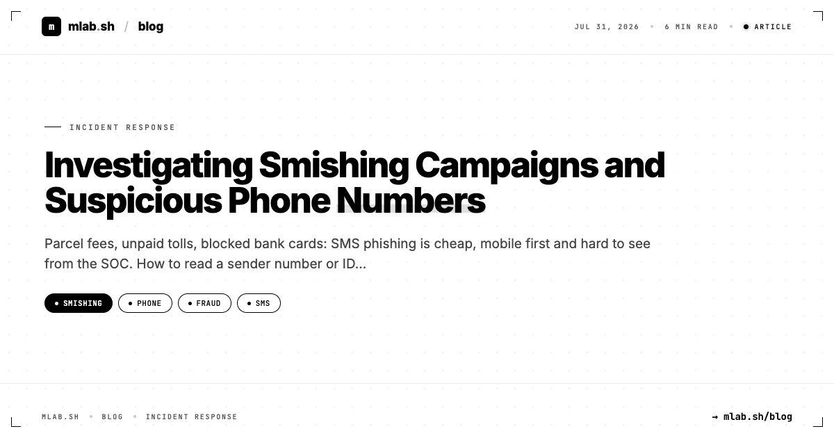 Investigating Smishing Campaigns and Suspicious Phone Numbers