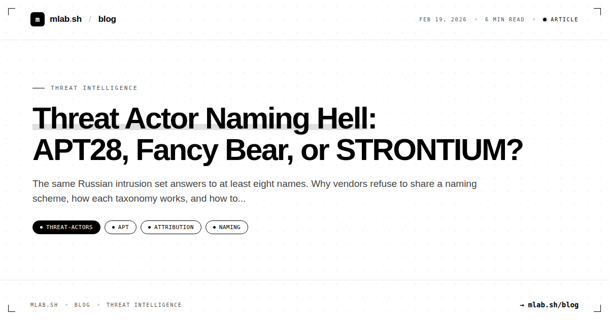 Threat Actor Naming Hell: APT28, Fancy Bear, or STRONTIUM?