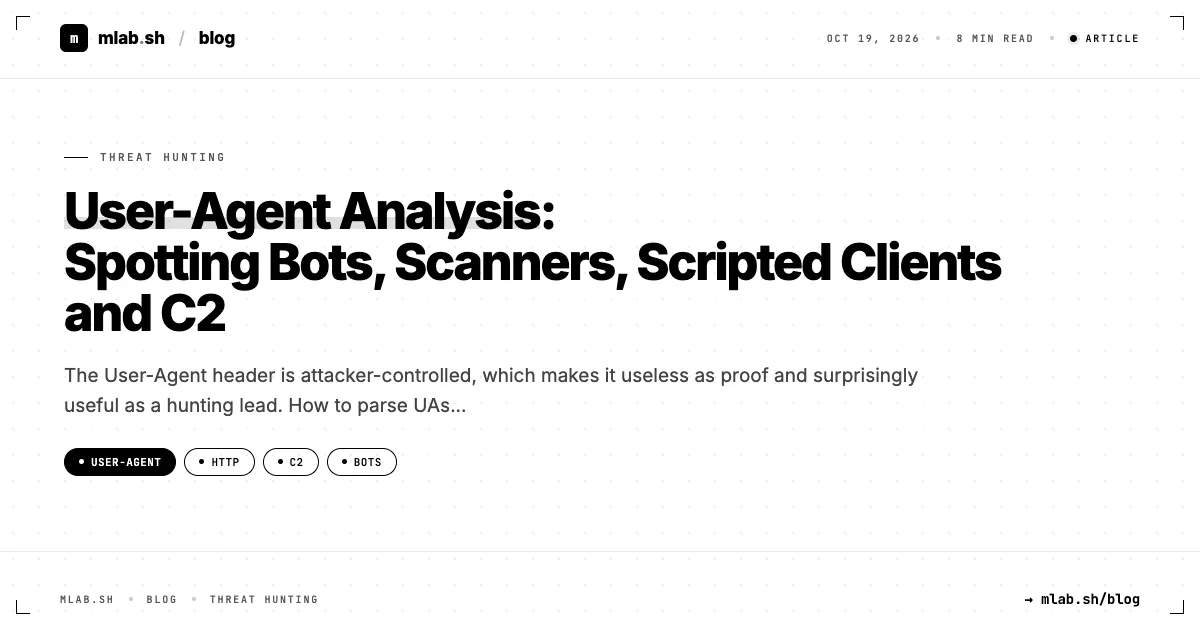 User-Agent Analysis: Spotting Bots, Scanners, Scripted Clients and C2